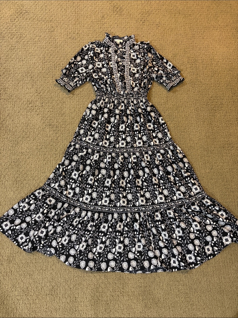 Max Studio Black and White Floral Maxi Dress